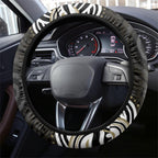 Collingwood Magpies Football Steering Wheel Cover Aboriginal Dot Art - Dreamtime Football Mascot