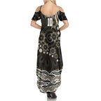 Personalized Collingwood Magpies Football Summer Maxi Dress Aboriginal Dot Art - Dreamtime Football Mascot