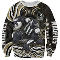 Personalized Collingwood Magpies Football Sweatshirt Aboriginal Dot Art - Dreamtime Football Mascot