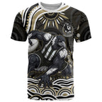 Personalized Collingwood Magpies Football T Shirt Aboriginal Dot Art - Dreamtime Football Mascot