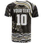 Personalized Collingwood Magpies Football T Shirt Aboriginal Dot Art - Dreamtime Football Mascot