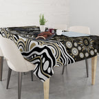 Personalized Collingwood Magpies Football Tablecloth Aboriginal Dot Art - Dreamtime Football Mascot