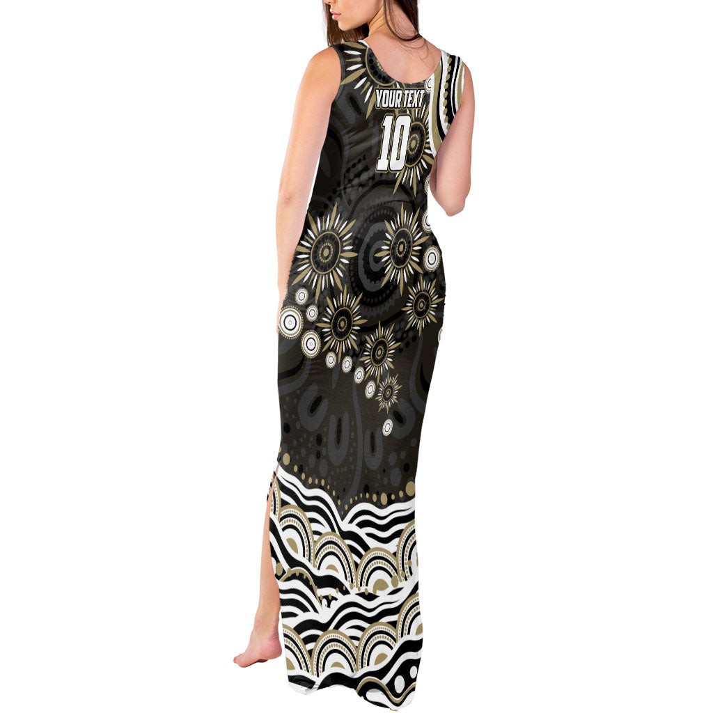 Personalized Collingwood Magpies Football Tank Maxi Dress Aboriginal Dot Art - Dreamtime Football Mascot