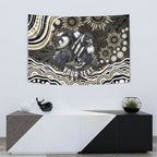 Personalized Collingwood Magpies Football Tapestry Aboriginal Dot Art - Dreamtime Football Mascot