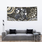 Personalized Collingwood Magpies Football Tapestry Aboriginal Dot Art - Dreamtime Football Mascot