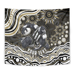 Personalized Collingwood Magpies Football Tapestry Aboriginal Dot Art - Dreamtime Football Mascot