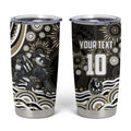 Personalized Collingwood Magpies Football Tumbler Cup Aboriginal Dot Art - Dreamtime Football Mascot