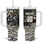 Personalized Collingwood Magpies Football Tumbler With Handle Aboriginal Dot Art - Dreamtime Football Mascot
