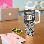 Personalized Collingwood Magpies Football Tumbler With Handle Aboriginal Dot Art - Dreamtime Football Mascot