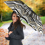 Personalized Collingwood Magpies Football Umbrella Aboriginal Dot Art - Dreamtime Football Mascot