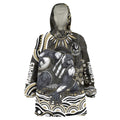 Personalized Collingwood Magpies Football Wearable Blanket Hoodie Aboriginal Dot Art - Dreamtime Football Mascot