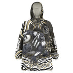 Personalized Collingwood Magpies Football Wearable Blanket Hoodie Aboriginal Dot Art - Dreamtime Football Mascot
