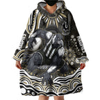 Personalized Collingwood Magpies Football Wearable Blanket Hoodie Aboriginal Dot Art - Dreamtime Football Mascot