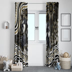 Personalized Collingwood Magpies Football Window Curtain Aboriginal Dot Art - Dreamtime Football Mascot