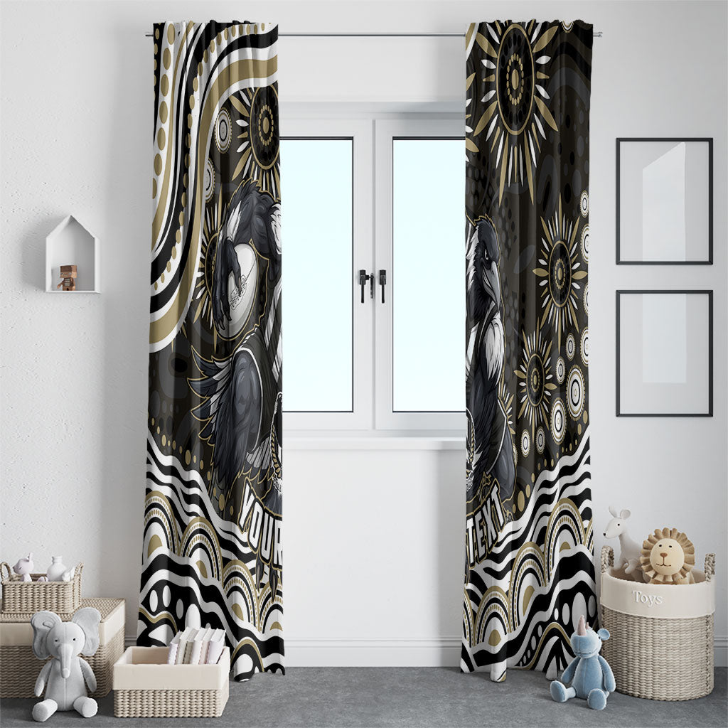 Personalized Collingwood Magpies Football Window Curtain Aboriginal Dot Art - Dreamtime Football Mascot