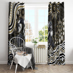 Personalized Collingwood Magpies Football Window Curtain Aboriginal Dot Art - Dreamtime Football Mascot