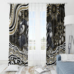 Personalized Collingwood Magpies Football Window Curtain Aboriginal Dot Art - Dreamtime Football Mascot