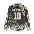 Personalized Collingwood Magpies Football Women Casual Shirt Aboriginal Dot Art - Dreamtime Football Mascot