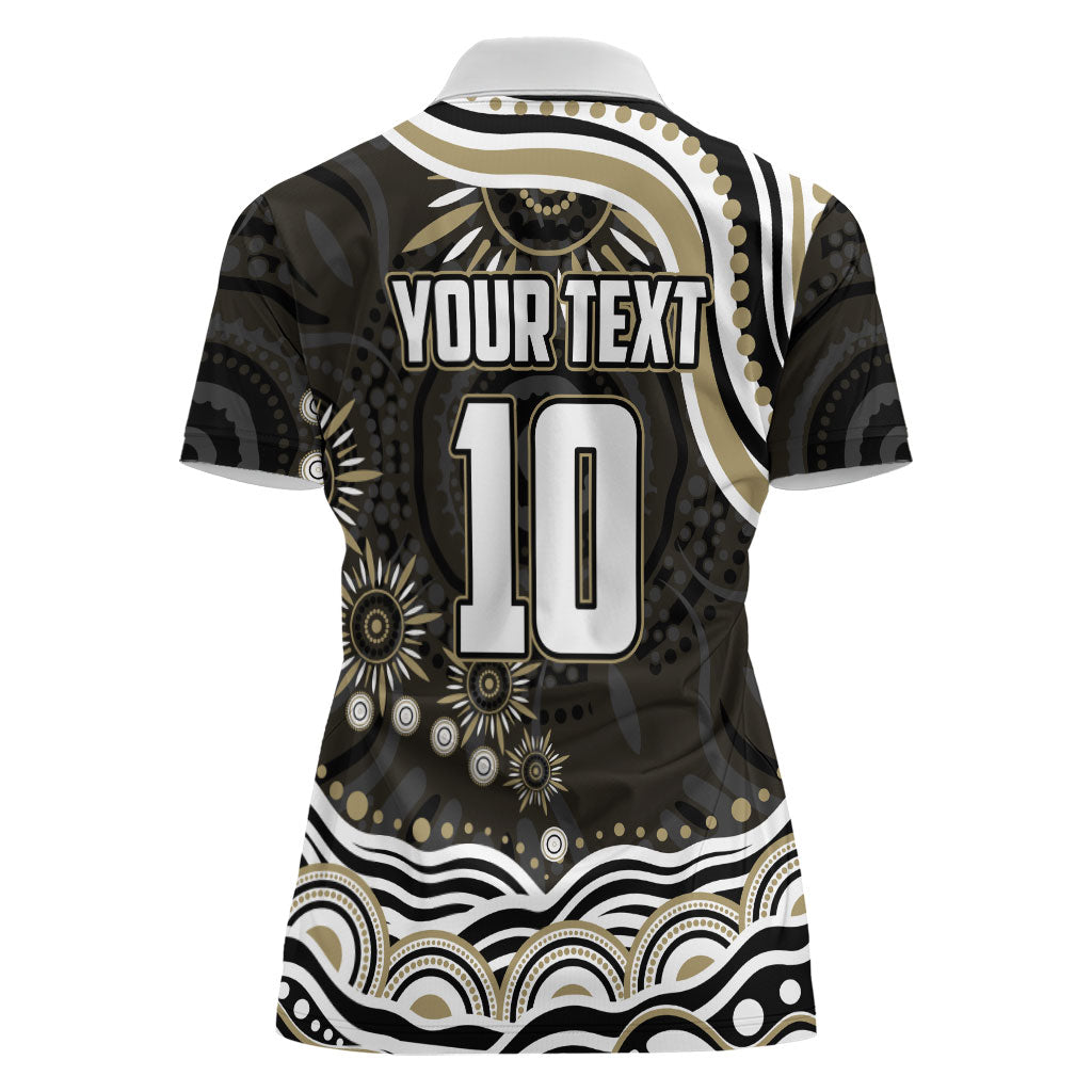 Personalized Collingwood Magpies Football Women Polo Shirt Aboriginal Dot Art - Dreamtime Football Mascot