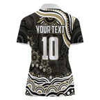Personalized Collingwood Magpies Football Women Polo Shirt Aboriginal Dot Art - Dreamtime Football Mascot