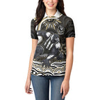 Personalized Collingwood Magpies Football Women Polo Shirt Aboriginal Dot Art - Dreamtime Football Mascot