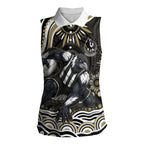 Personalized Collingwood Magpies Football Women Sleeveless Polo Shirt Aboriginal Dot Art - Dreamtime Football Mascot