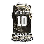 Personalized Collingwood Magpies Football Women Sleeveless Polo Shirt Aboriginal Dot Art - Dreamtime Football Mascot