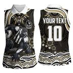 Personalized Collingwood Magpies Football Women Sleeveless Polo Shirt Aboriginal Dot Art - Dreamtime Football Mascot