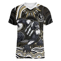 Personalized Collingwood Magpies Football Women V-Neck T-Shirt Aboriginal Dot Art - Dreamtime Football Mascot