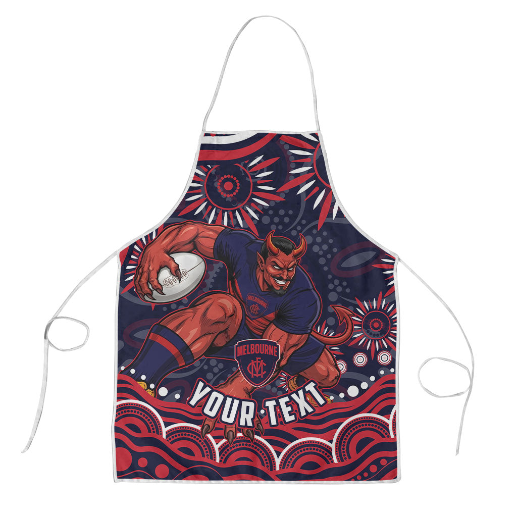 Personalized Melbourne Demons Mascot Apron Aboriginal Dot Art - Dreamtime Football Mascot