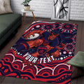 Personalized Melbourne Demons Mascot Area Rug Aboriginal Dot Art - Dreamtime Football Mascot