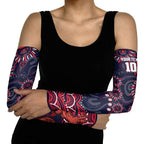 Personalized Melbourne Demons Mascot Arm Sleeves Aboriginal Dot Art - Dreamtime Football Mascot