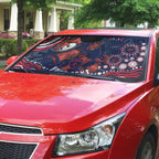 Personalized Melbourne Demons Mascot Auto Sun Shade Aboriginal Dot Art - Dreamtime Football Mascot