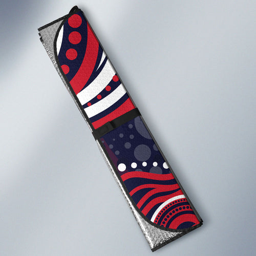 Personalized Melbourne Demons Mascot Auto Sun Shade Aboriginal Dot Art - Dreamtime Football Mascot