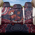 Personalized Melbourne Demons Mascot Back Car Seat Cover Aboriginal Dot Art - Dreamtime Football Mascot