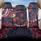 Personalized Melbourne Demons Mascot Back Car Seat Cover Aboriginal Dot Art - Dreamtime Football Mascot