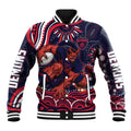 Personalized Melbourne Demons Mascot Baseball Jacket Aboriginal Dot Art - Dreamtime Football Mascot