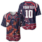 Personalized Melbourne Demons Mascot Baseball Jersey Aboriginal Dot Art - Dreamtime Football Mascot