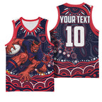 Personalized Melbourne Demons Mascot Basketball Jersey Aboriginal Dot Art - Dreamtime Football Mascot