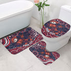 Personalized Melbourne Demons Mascot Bathroom Set Aboriginal Dot Art - Dreamtime Football Mascot