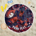 Personalized Melbourne Demons Mascot Beach Blanket Aboriginal Dot Art - Dreamtime Football Mascot