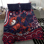 Personalized Melbourne Demons Mascot Bedding Set Aboriginal Dot Art - Dreamtime Football Mascot