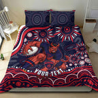 Personalized Melbourne Demons Mascot Bedding Set Aboriginal Dot Art - Dreamtime Football Mascot