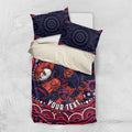 Personalized Melbourne Demons Mascot Bedding Set Aboriginal Dot Art - Dreamtime Football Mascot