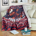 Personalized Melbourne Demons Mascot Blanket Aboriginal Dot Art - Dreamtime Football Mascot