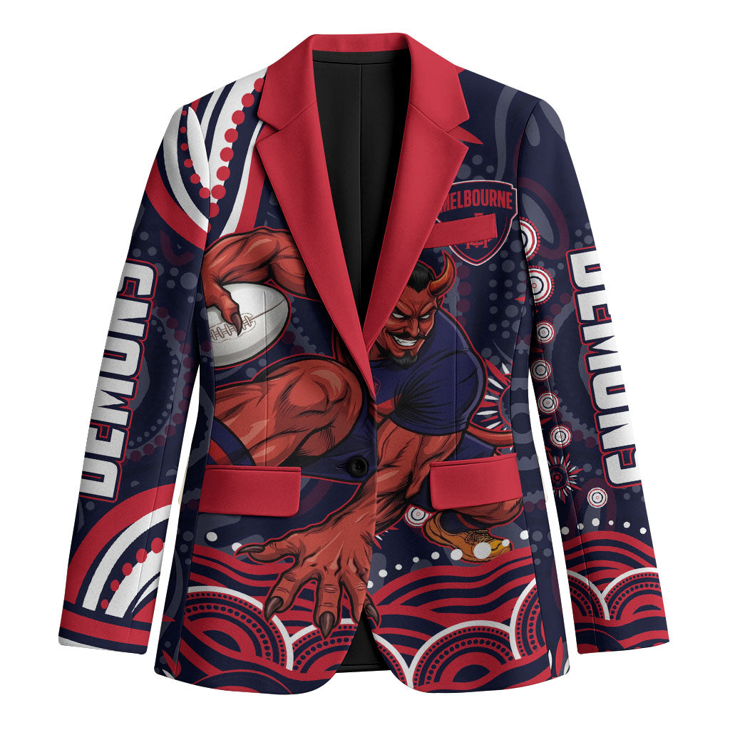 Personalized Melbourne Demons Mascot Blazer Aboriginal Dot Art - Dreamtime Football Mascot