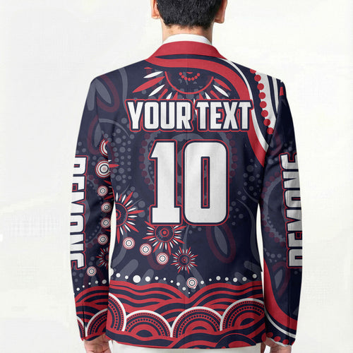 Personalized Melbourne Demons Mascot Blazer Aboriginal Dot Art - Dreamtime Football Mascot
