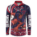 Personalized Melbourne Demons Mascot Button Sweatshirt Aboriginal Dot Art - Dreamtime Football Mascot