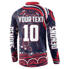 Personalized Melbourne Demons Mascot Button Sweatshirt Aboriginal Dot Art - Dreamtime Football Mascot