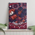 Personalized Melbourne Demons Mascot Canvas Wall Art Aboriginal Dot Art - Dreamtime Football Mascot